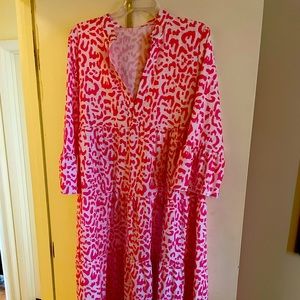 XL pink leopard maxi light weight